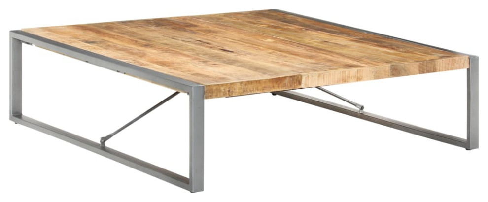 vidaXL Rough Mango Wood Coffee Table 70.9 quotx35.4 quotSide Couch Tea Accent Table   Industrial   Coffee Tables   by vidaXL LLC  Houzz