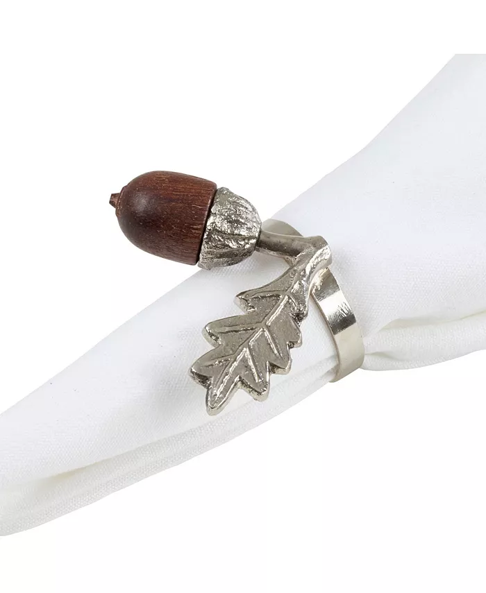 Saro Lifestyle Acorn Design Napkin Ring Set of 4