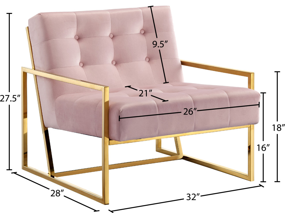 Pierre Gold Accent Chair   Contemporary   Armchairs And Accent Chairs   by Meridian Furniture  Houzz