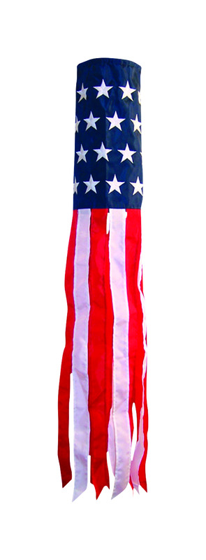 In The Breeze Stars and Stripes Windsock 40 in. H X 6 in. W