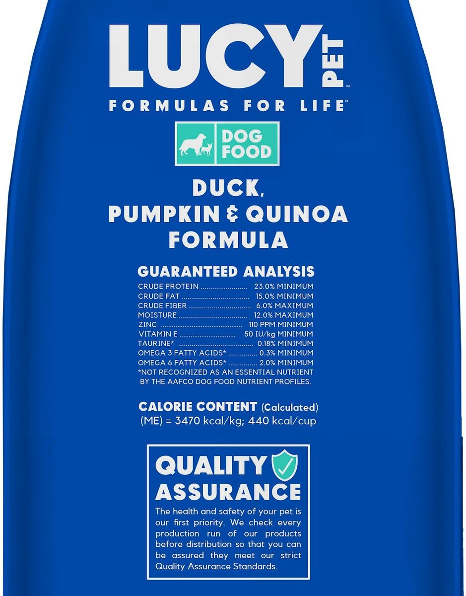 Lucy Pet Products Formulas for Life Grain-Free Duck， Pumpkin and Quinoa Formula Dry Dog Food