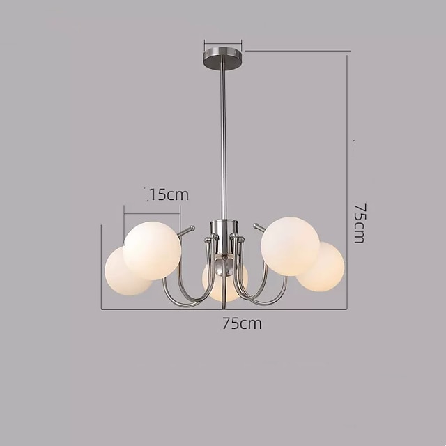 LED Pendant Light 3/5/6-Lights Chrome Globe Design Geometric Shapes Flush Mount Lights Metal Sputnik Linear Geometrical Painted Finishes Contemporary Chandeliers LED Light Source Included 110-240V