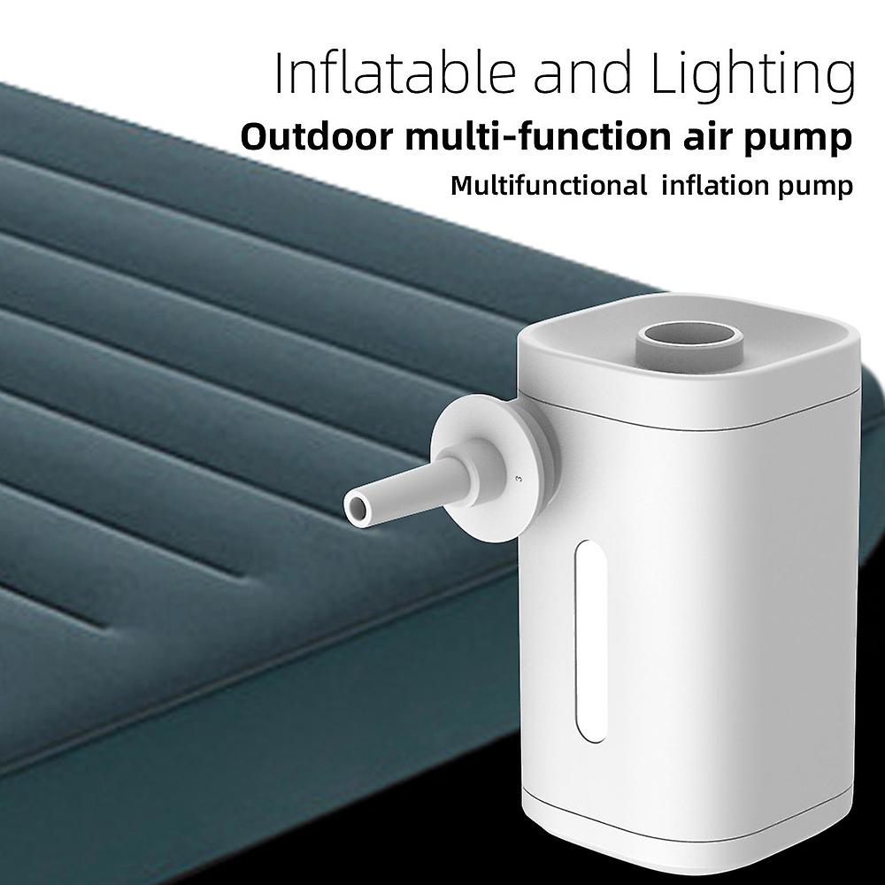 Portable Air Pump For Inflatables Electric Air Mattress Pump With 4000 Mah Battery Inflate/ Deflate Pump With 4 Nozzles For Swimming Rings Bed Pool To