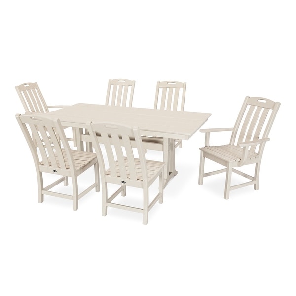 Trex Outdoor Furniture Yacht Club 7Piece Farmhouse Trestle Dining Set