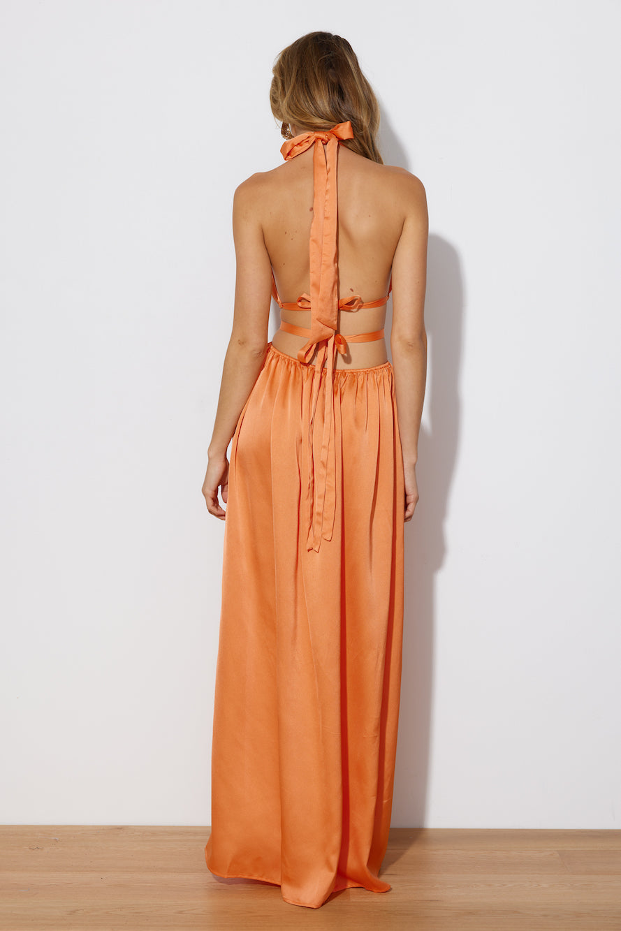 No Cares Midi Dress Orange