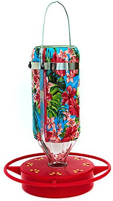 Hummer's Galore Tropical Blue Sky Flower Hummingbird Feeder， 16-oz