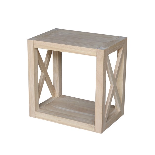 Hampton Solid Wood Narrow End Table Unfinished International Concepts