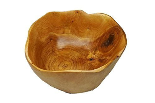 THY COLLECTIBLES Wooden Deep Bowl Handmade Storage Natural Root Wood Crafts Bowl Fruit Salad Serving Bowls (Large 11-13)