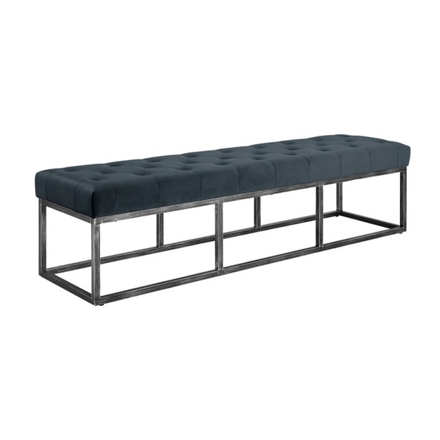 Danes Tufted Bench With Iron Legs Finch