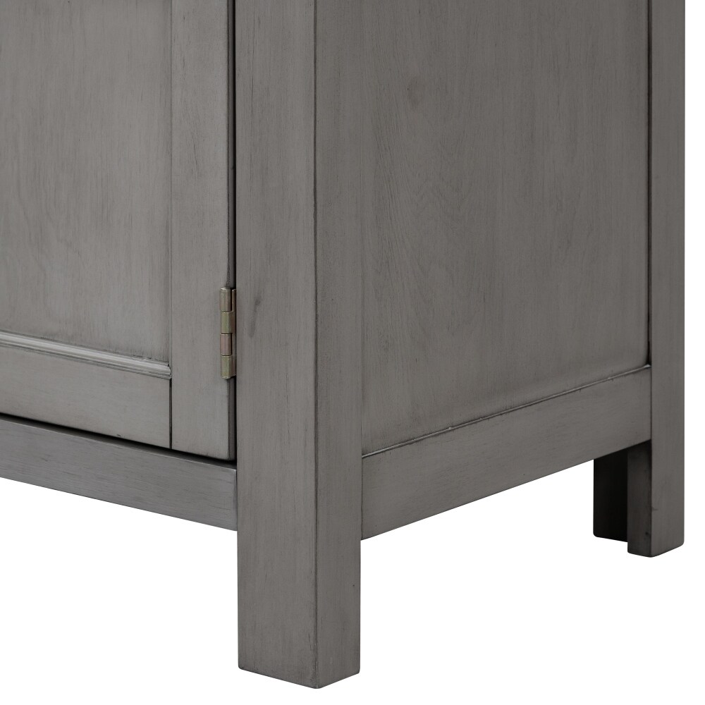 Featured Four door Storage Cabinet with Adjustable Shelf and Metal Handles  Mid Century Modern Buffet Sideboard Cabinet