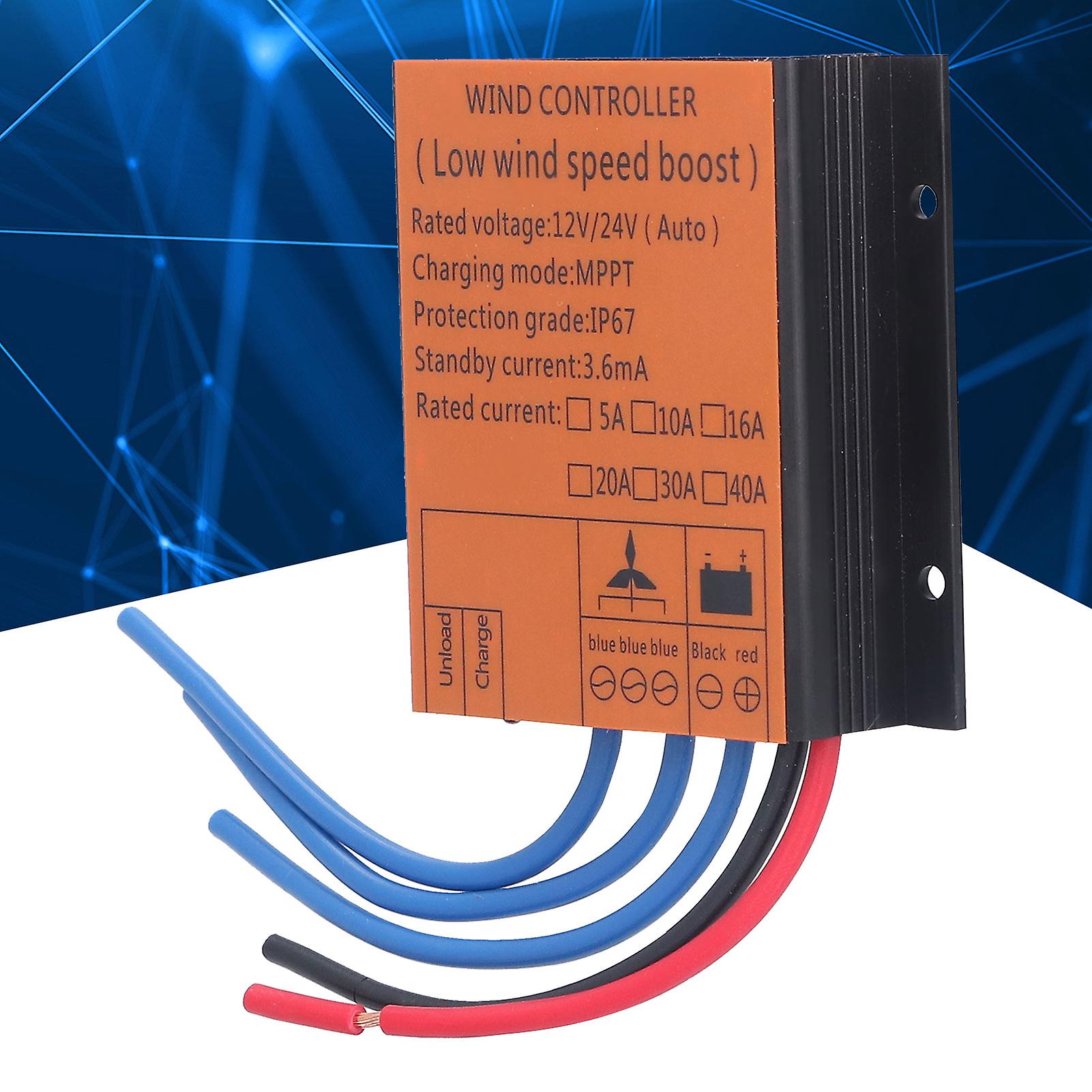 Wind Turbine Controller With Mppt Charge Regulator And Led Light[10a]