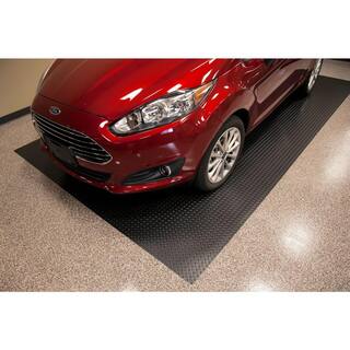 HDX 7.5 ft. W x 14 ft. L Midnight Black Diamond Plate Commercial Vinyl PVC Garage Flooring HX45DT714MBRET