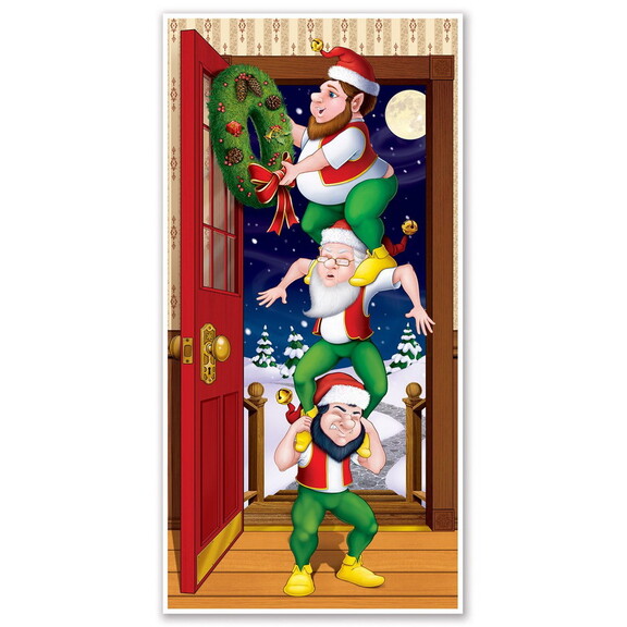 Beistle 20009 Christmas Elves Door Cover  all weat...