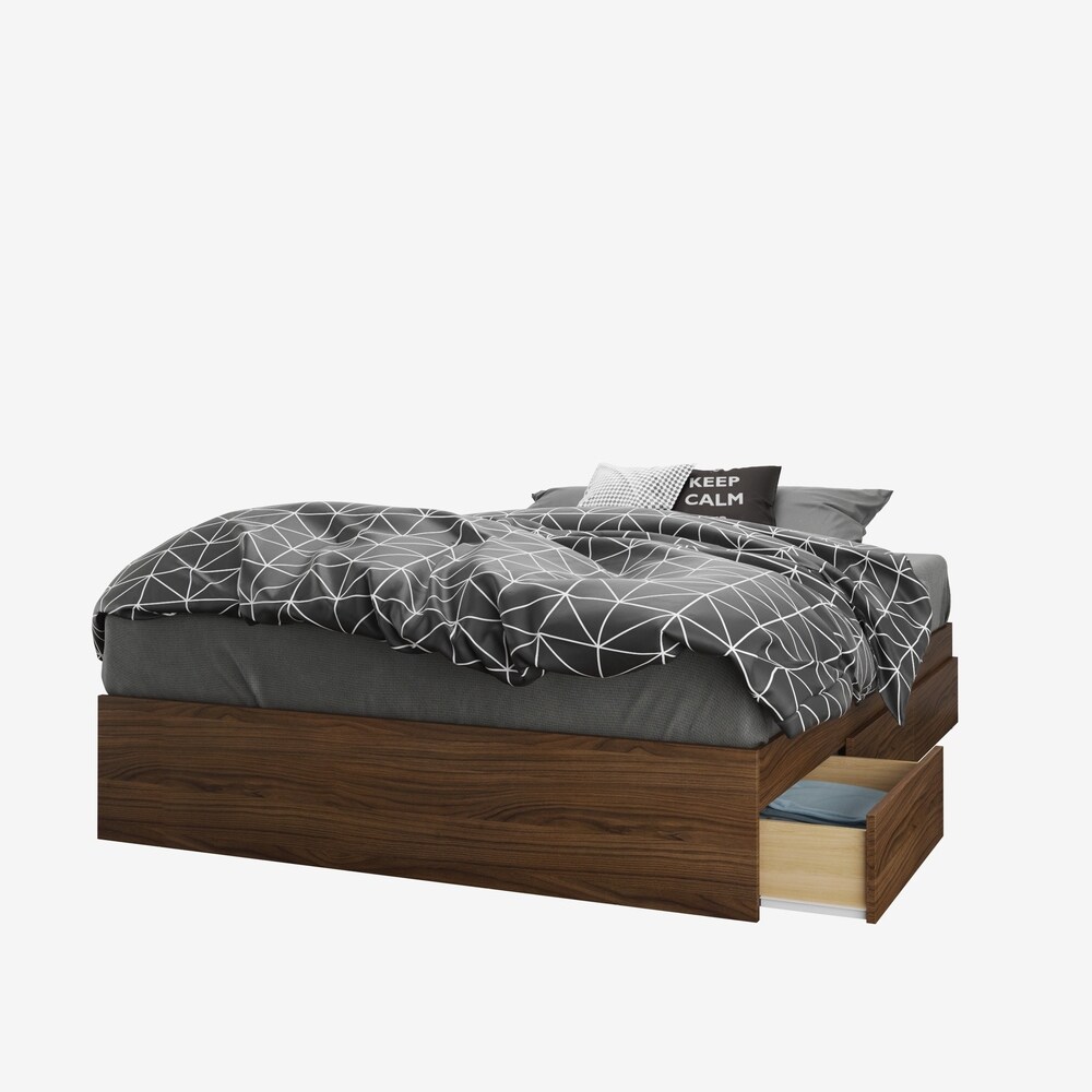 Nexera Alibi 3 Drawer Storage Bed  Walnut