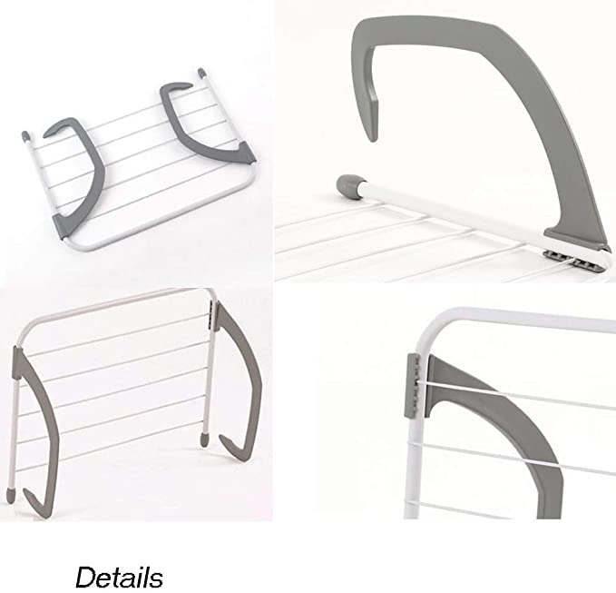 Mioliknya Folding Adjustable Drying Rack Outdoor Balcony Durable Multi-Function Clothes Towel Rack