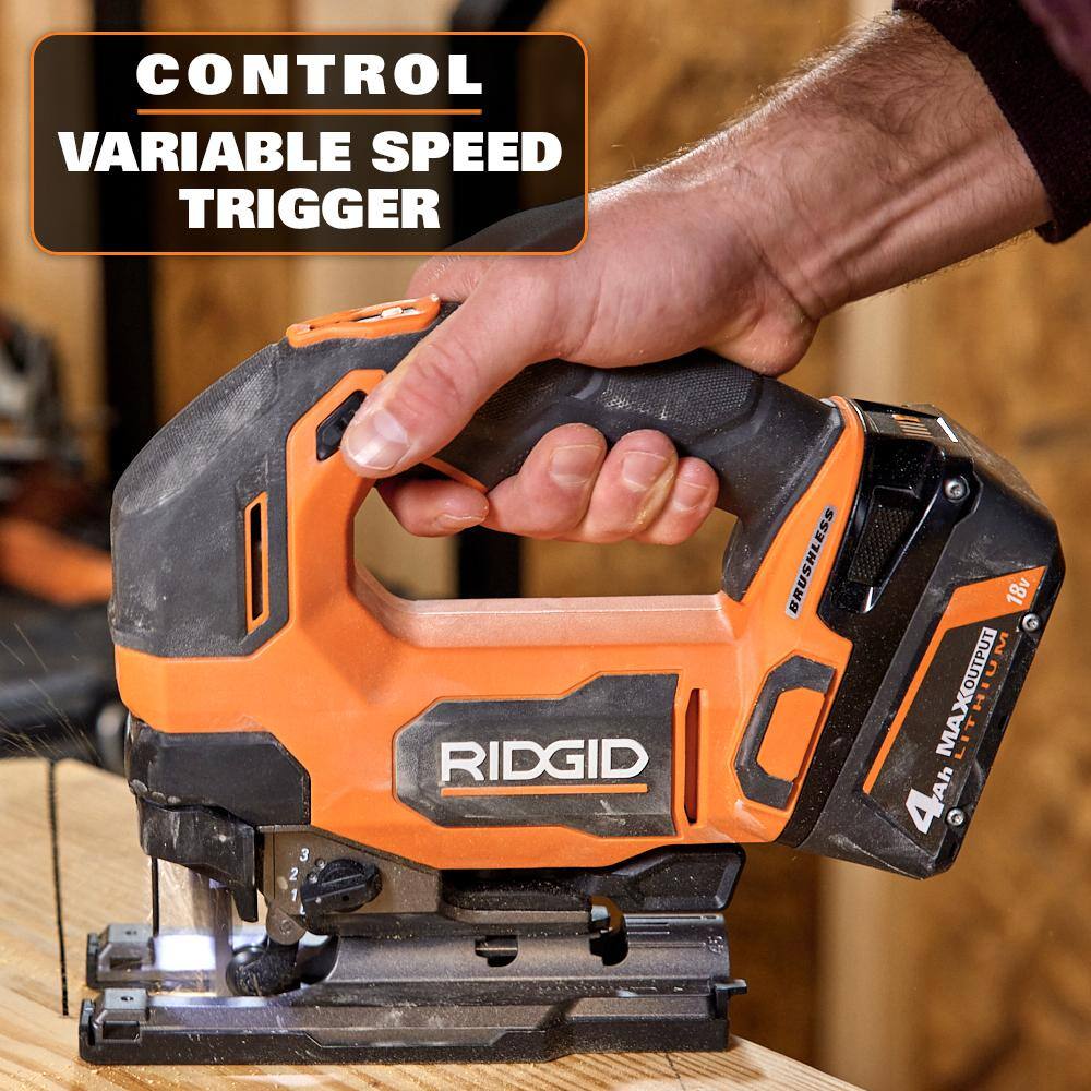 RIDGID 18V Brushless Cordless Jig Saw (Tool Only) R86344B