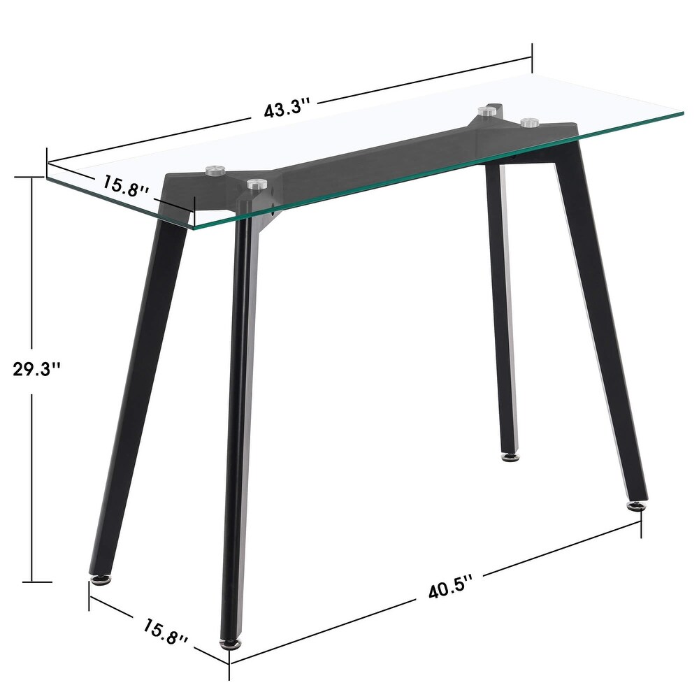 ivinta Narrow Console Table  Glass Sofa Table Small TV Entryway Table for Small Space