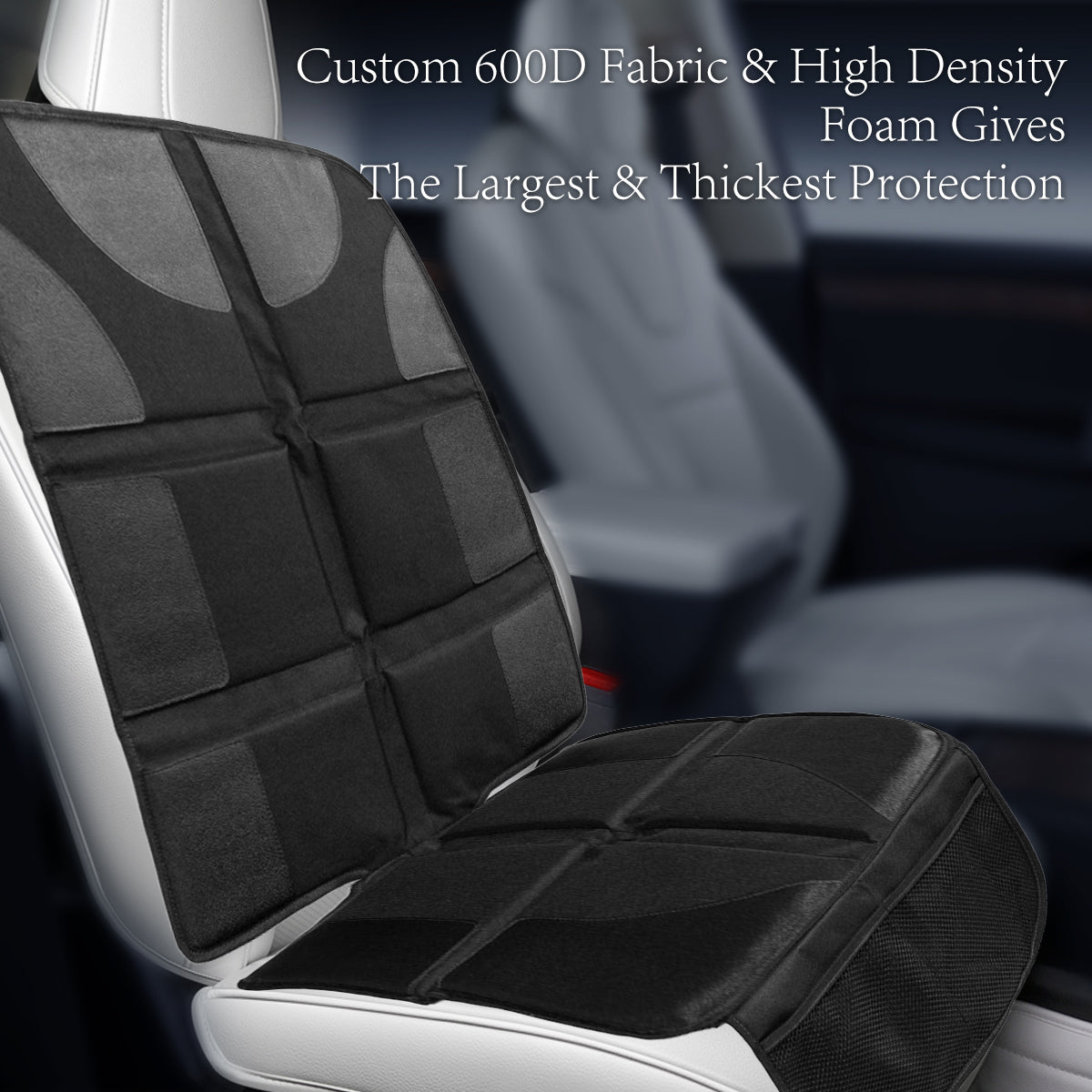 HQZY Black Universal Car Seat Protector Cushion Padded Waterproof Anti Slip