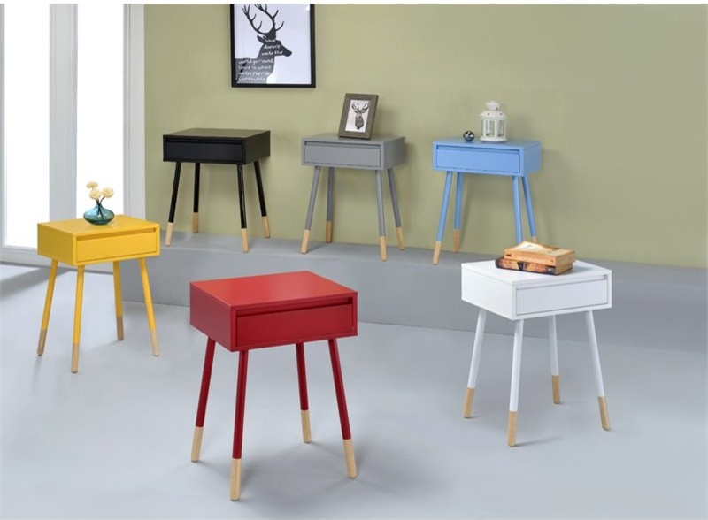 Furniture of America Pegle Contemporary Wood 1 Drawer End Table in Blue   Midcentury   Side Tables And End Tables   by Homesquare  Houzz