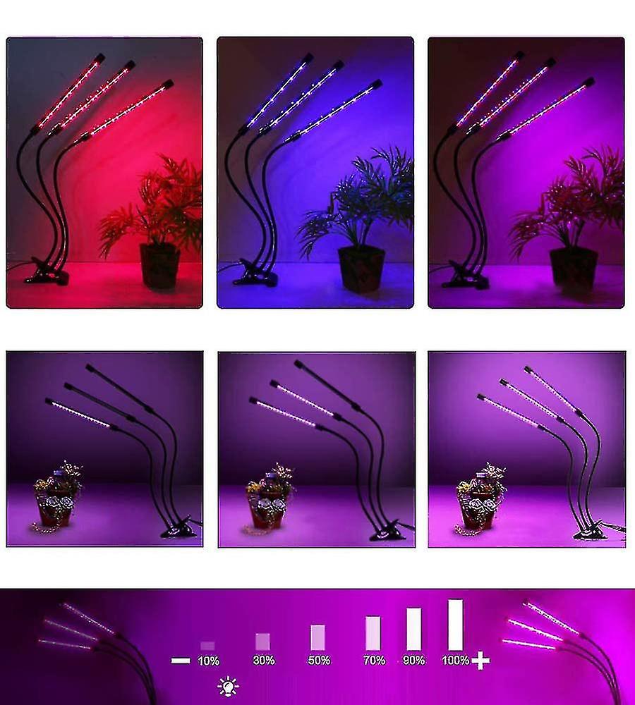 Led Plant Lamp Clamp With 24h Automatic Timer Switch，dimmable