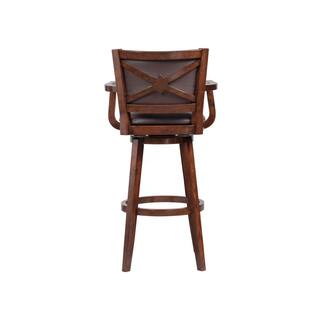 Boraam Broadmoor 34 in. Cappuccino Wood Swivel Extra Tall Barstool 51834