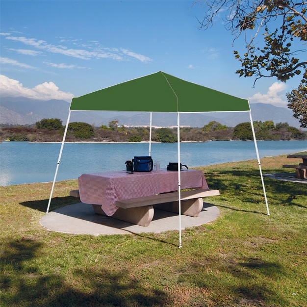 Z shade 10 X 10 Foot Angled Leg Instant Shade Outdoor Canopy Tent Portable Gazebo Shelter For Camping Or Backyard Grilling Green