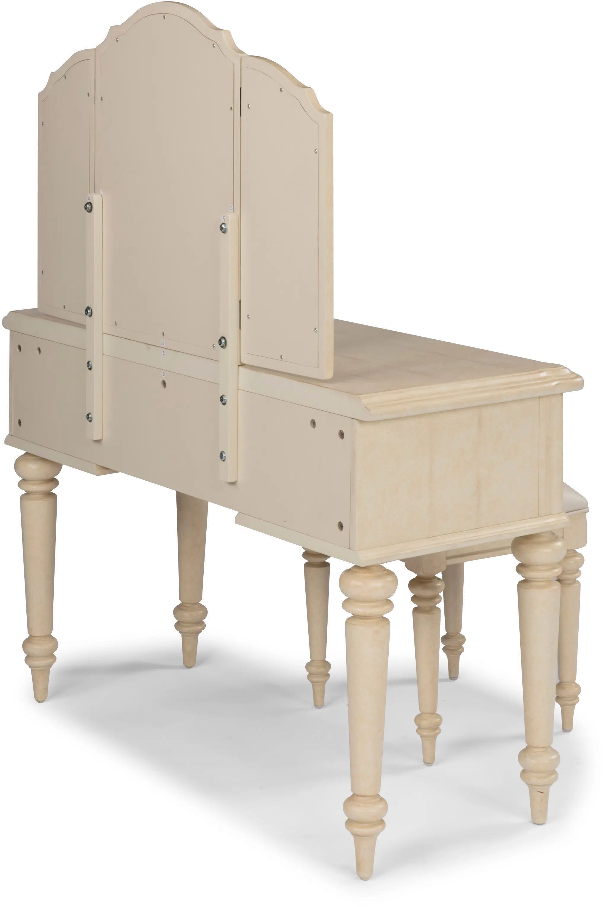 Provence Antiqued White 2 Pice Vanity and Bench