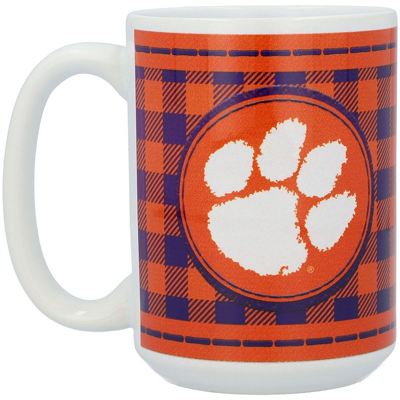 Clemson Tigers 15oz. Buffalo Plaid Father's Day Mug