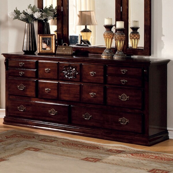 Furniture of America Weston Pine 2-piece Dresser and Mirror Set - - 9378147