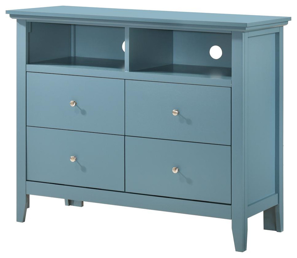 Hammond Teal 4 Drawer Chest of Drawers (42 in L. X 18 in W. X 36 in H.)   Contemporary   Entertainment Centers And Tv Stands   by GwG Outlet  Houzz