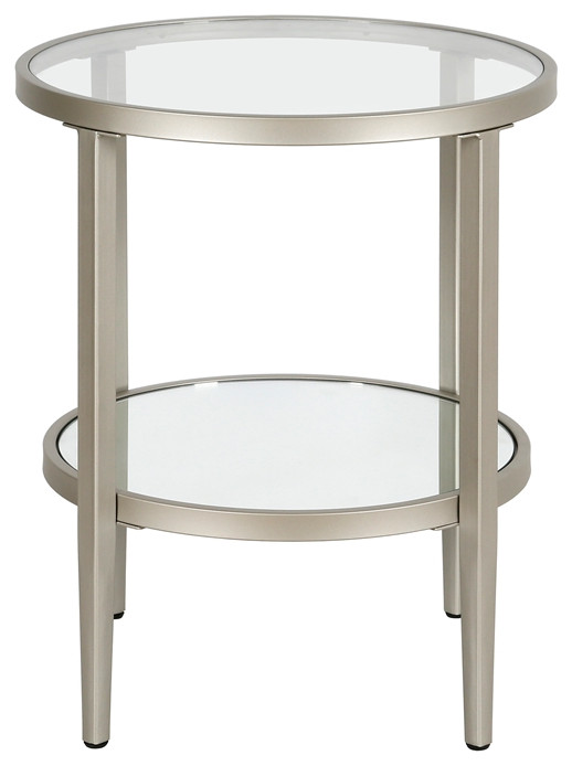 Henn ampHart 20 quotBlackened Bronze Metal/Glass Side Table   Contemporary   Side Tables And End Tables   by Homesquare  Houzz