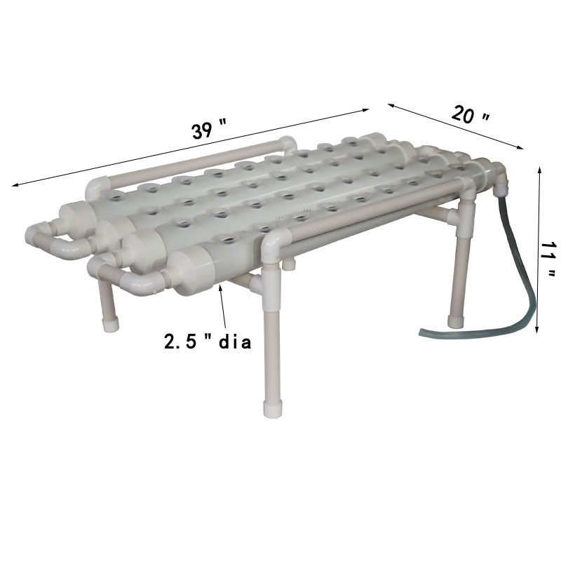 PreAsion Hydroponic Plant Site Grow Kit 36 Holes 4 Pipe Water Culture System White