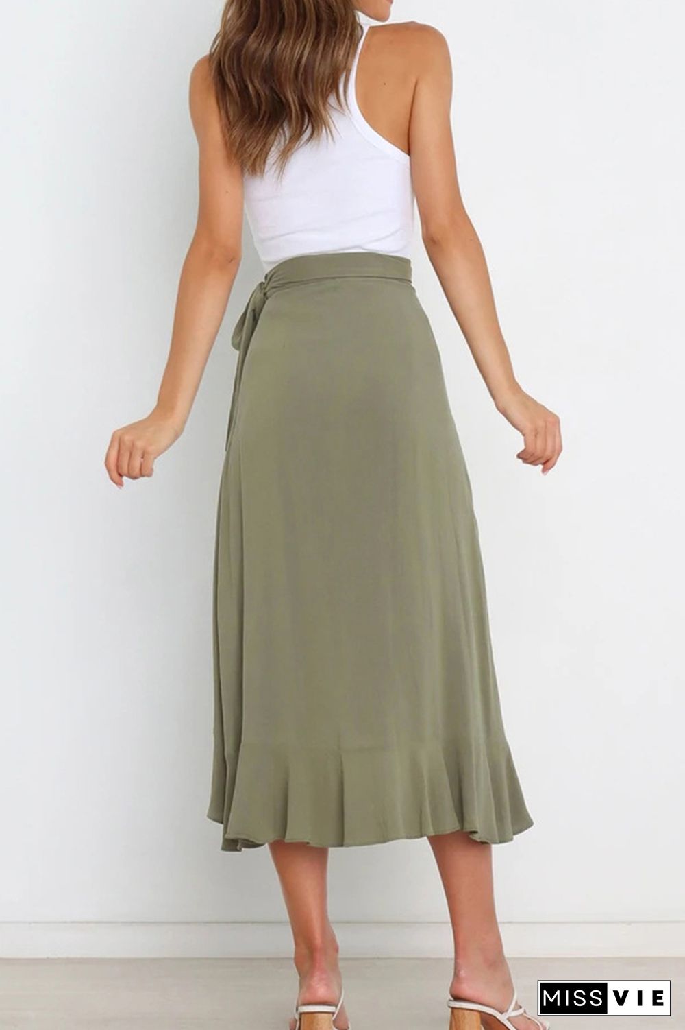 Solid Color Zip Skirt Wholesale