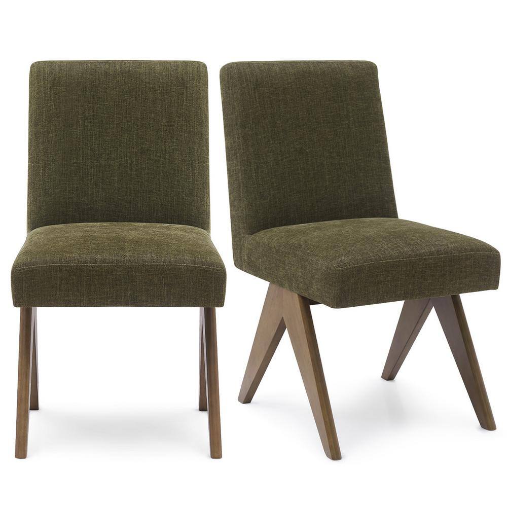 Elevens Mid Century Modern Dining Chair Green (Set of 2) MORGAN-CHAIR-GREEN