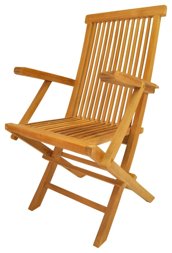 Classic Folding Armchair (Sell  ampPrice Per 2 Chairs Only)   Beach Style   Outdoor Folding Chairs   by Anderson Teak  Houzz