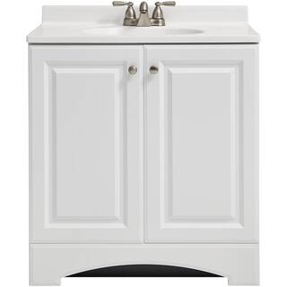 Glacier Bay 30.5 in. W x 18.69 in. D Bath Vanity in White with Cultured Marble Vanity Top in White with Integrated Sink GB30P2COM-WH