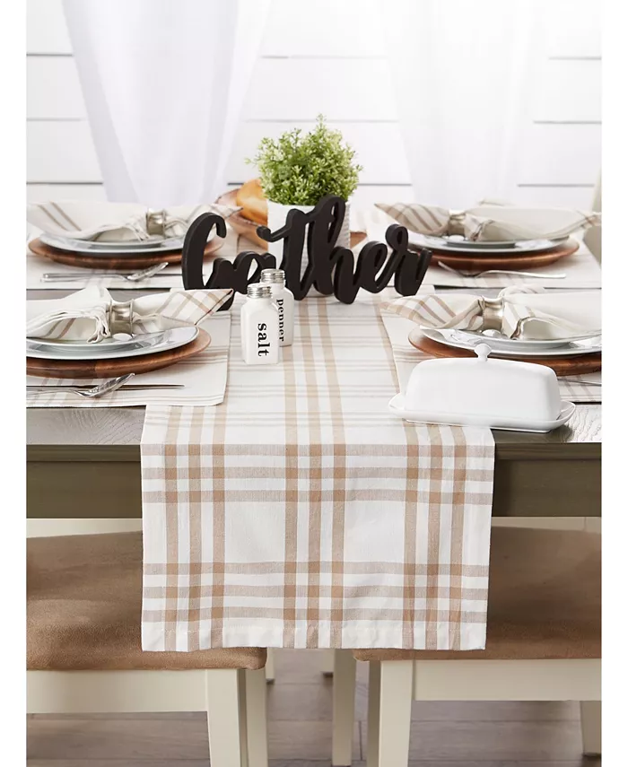 Design Imports Farm To Table Check Table Runner 14 x 72