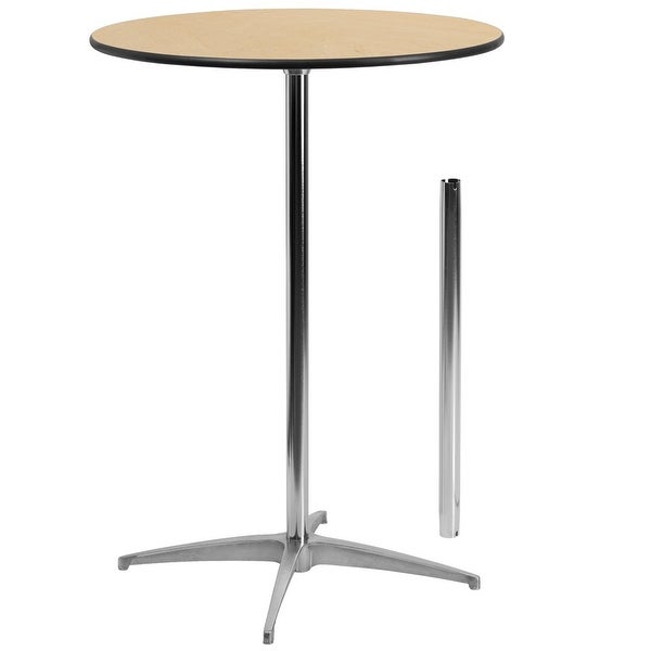 Lars 30'' Round Wood Cocktail Table with 30'' and 42'' Columns