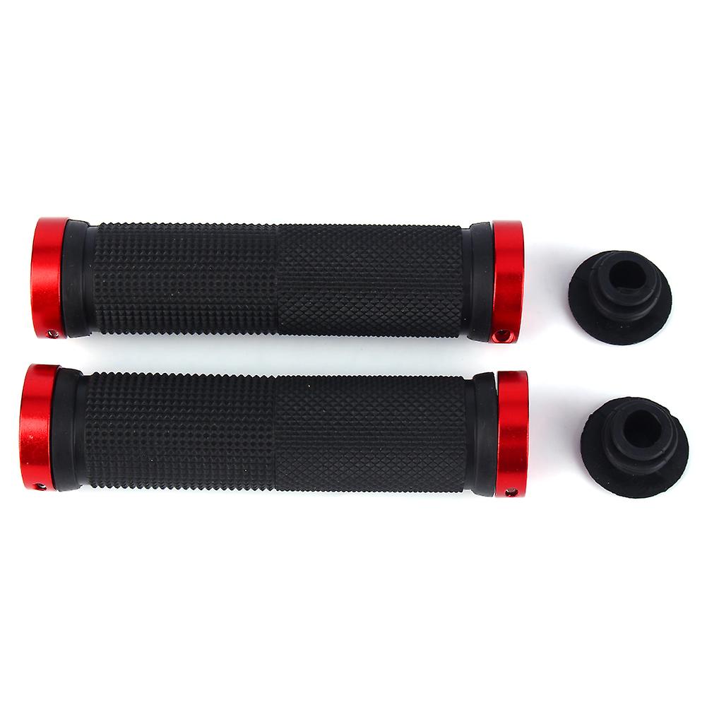 Pair Of Bike Bicycle Comfortable Handlebar Lock-on Grips Grip Cycling Accessory Red