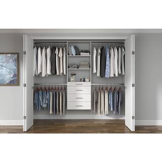 Closet Evolution Modern Raised Ultimate 60 in. W - 96 in. W White Wood Closet System WH64