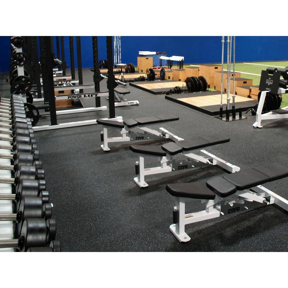 Survivor SportFloor Isometric Black 48 in. W x 120 in. L x 0.25 in. T Rubber GymWeight Room Flooring Rolls (40 sq. ft.) 01050605000