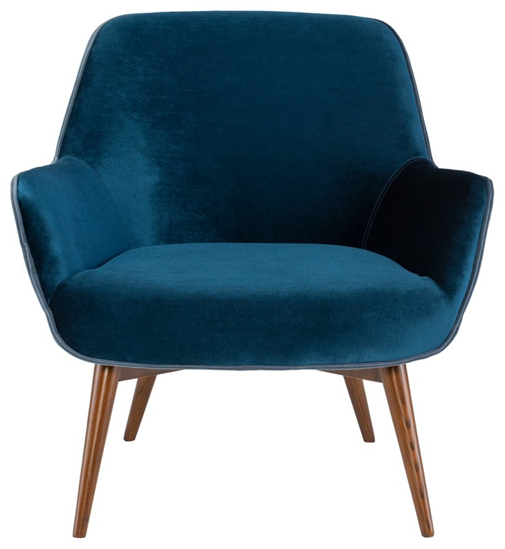 Evia Occasional Chair Midnight Blue   Midcentury   Armchairs And Accent Chairs   by Rustic Home Furniture Deco  Houzz