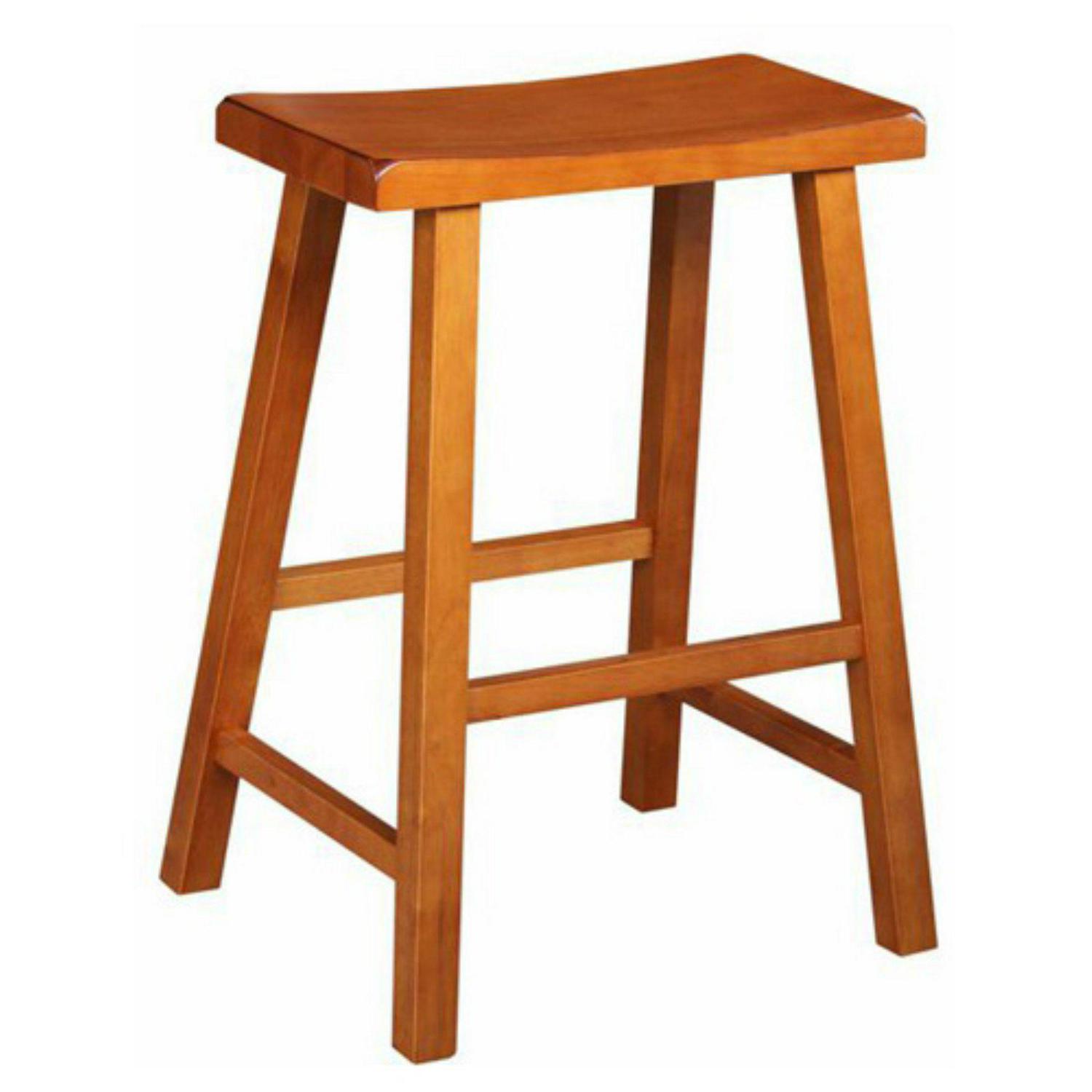 International Concepts Wood Saddle Seat Stool 24  Walnut