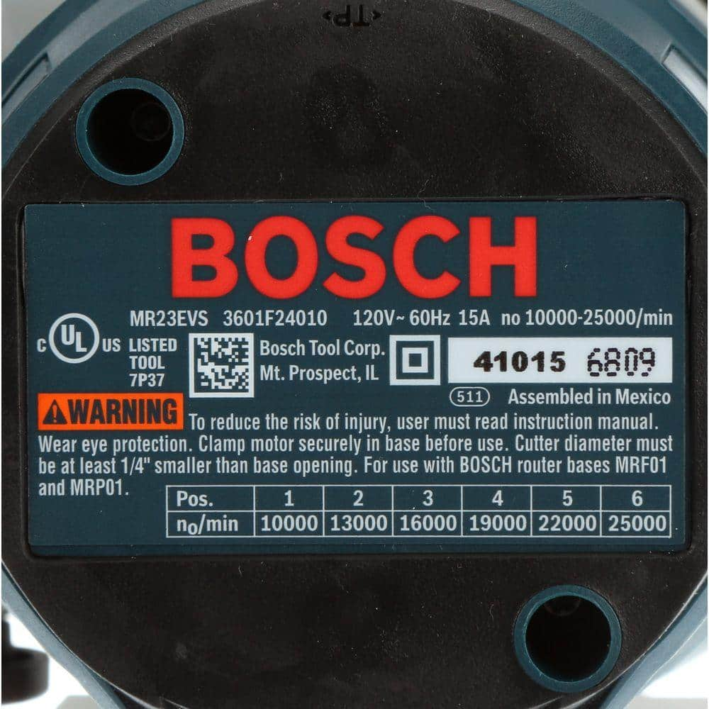 Bosch 15 Amp Corded Variable Speed Combination Plunge & Fixed-Base Router Kit with Hard Case MRC23EVSK