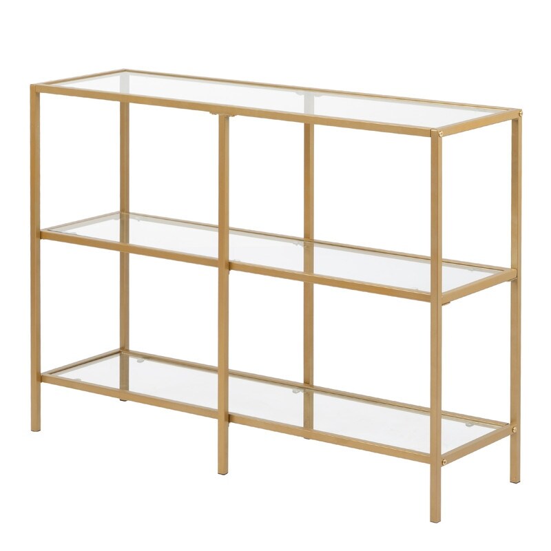 Golden Frame Glass Entryway Console Table Sofa Table39\