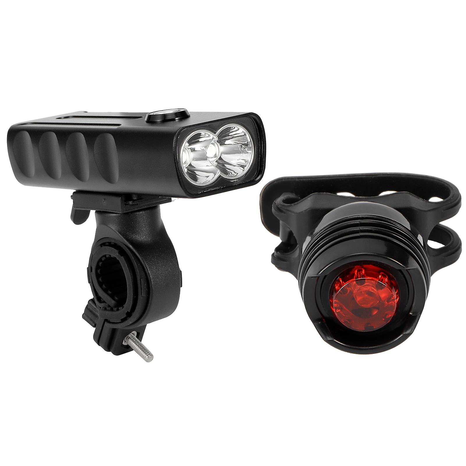 Portable USB Charging Dual LED Bike Light with 3-Speed Dimming IPX5 Waterproof Cycling Supply