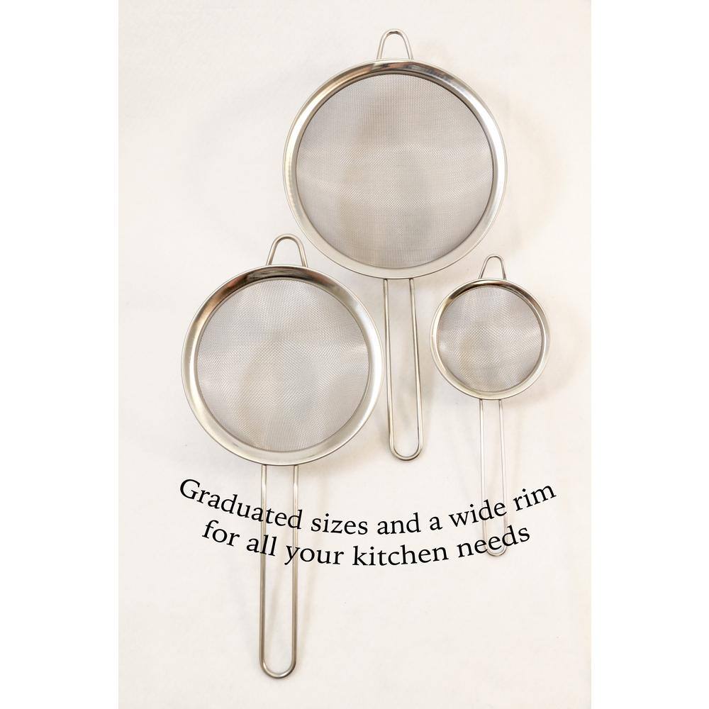 ExcelSteel 3-Piece Stainless Steel Mesh Strainer Set 769