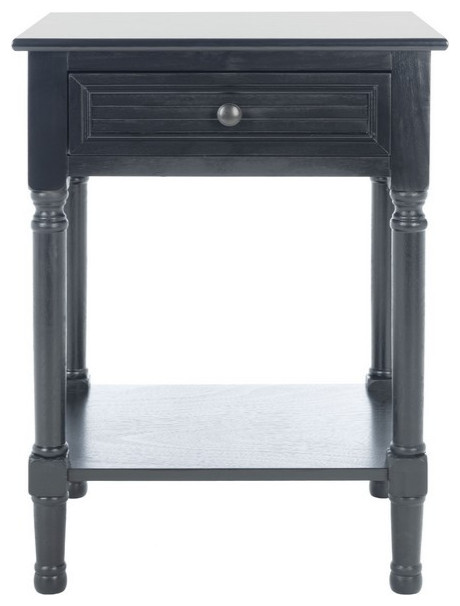 Nate One Drawer Accent Table Black   Traditional   Side Tables And End Tables   by AED Luxury Home Decor  Houzz