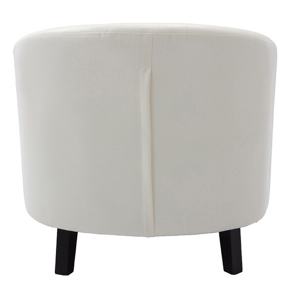 Tufted Barrel Chair for Living Room， Bedroom， Club(Leather or Linen)