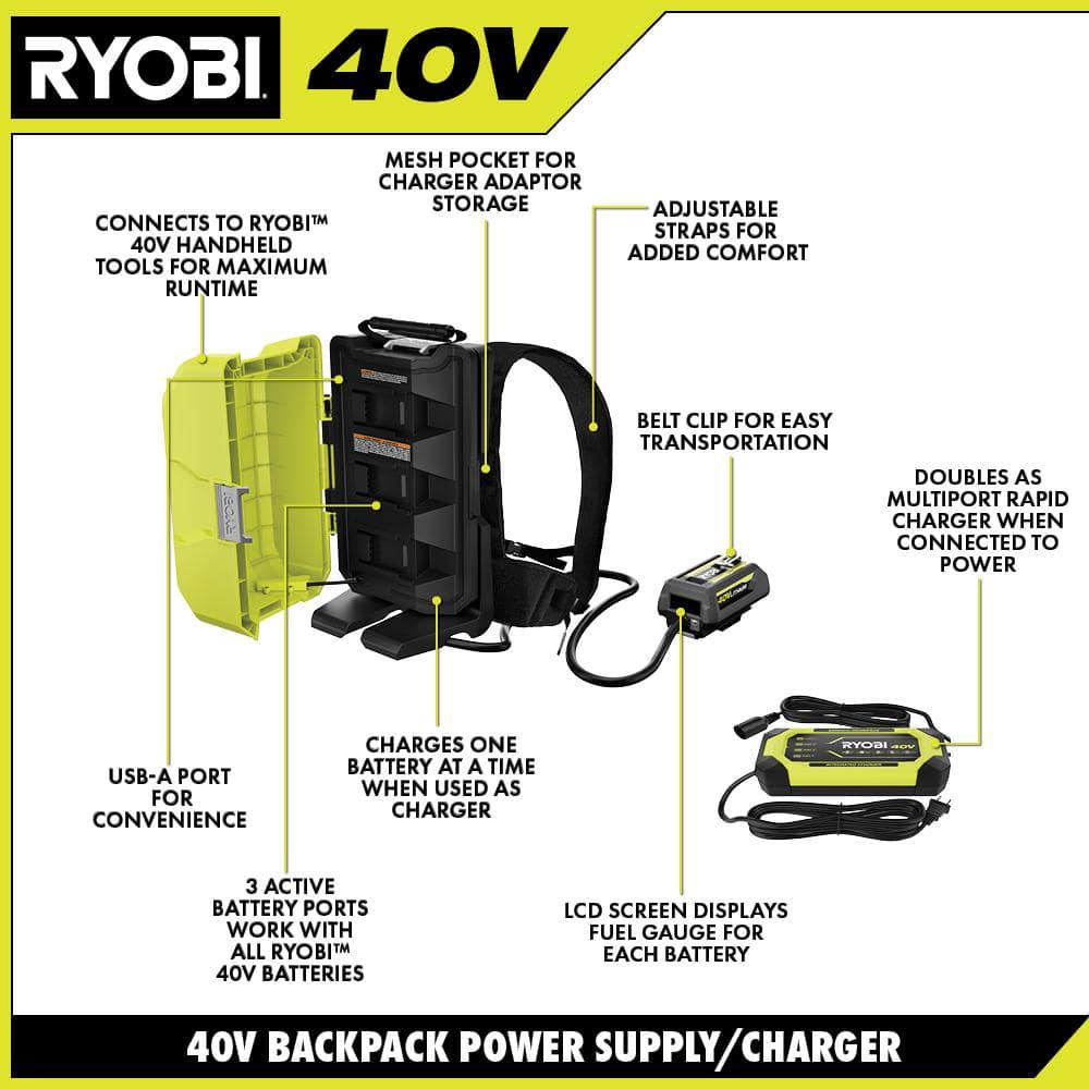 RYOBI 40V Backpack Battery Power Supply